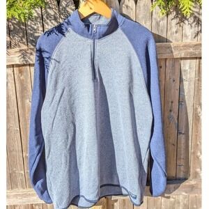 Old Navy Mens XL Quarter‎ Zip Fleece Pullover Heather Blue Navy Raglan Gorpcore